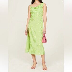 NWT For Love And Lemons Ilana Green Floral Midi Dress Sz M